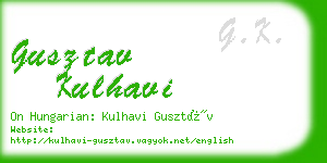 gusztav kulhavi business card